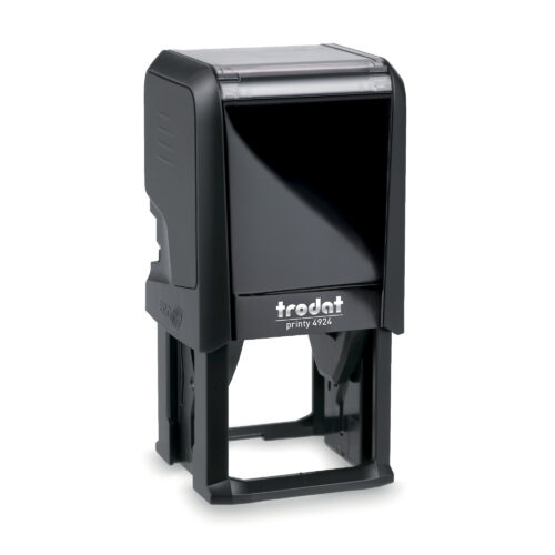 Trodat Self-Inking Printy 4924 Text Stamp 40 x 40mm Customizable Black Casing