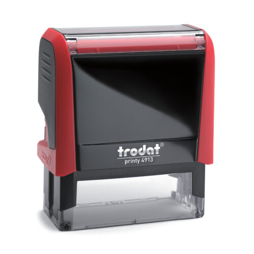 Trodat Self-Inking Printy 4913 Text Stamp 58 x 23mm Customizable – Red Casing