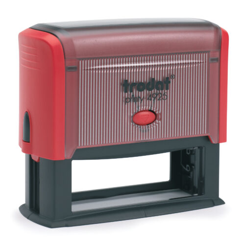 Trodat Self-Inking Printy Text Stamp 4925 82 x 25mm Customizable Red Casing