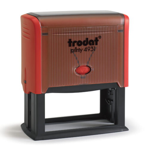 Trodat Self-Inking Printy 4931 Text Stamp 70 x 30mm Customizable Red Casing
