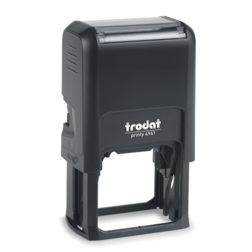 Trodat Self-Inking Printy 4941 Text Stamp 41 x 24mm Customizable Black Casing