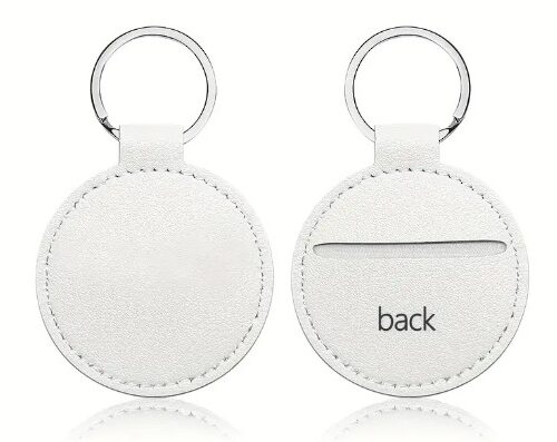 Trocraft PU Leather Key Rings White per piece